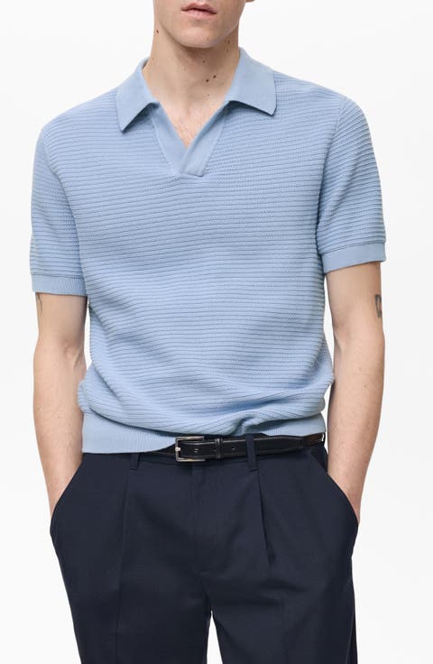 Structured Stripe Cotton Knit Polo