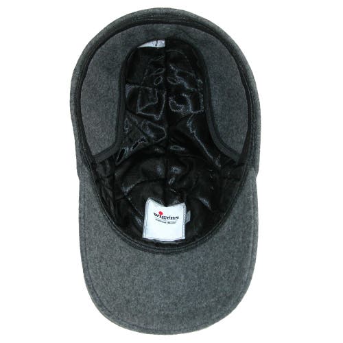 Wigens Wool Baseball Cap With Earflaps In Light Grey