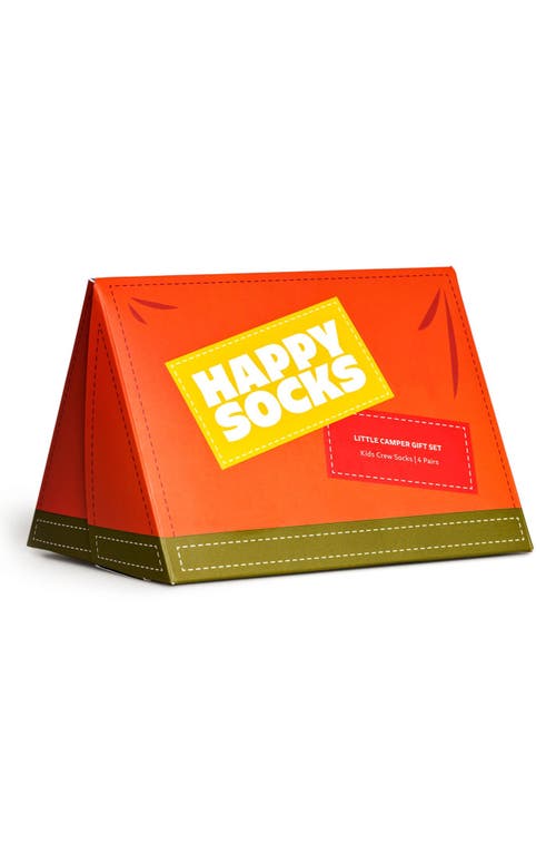 Happy Socks Kids' Assorted 4-pack Camper Crew Socks Gift Box In Camper
