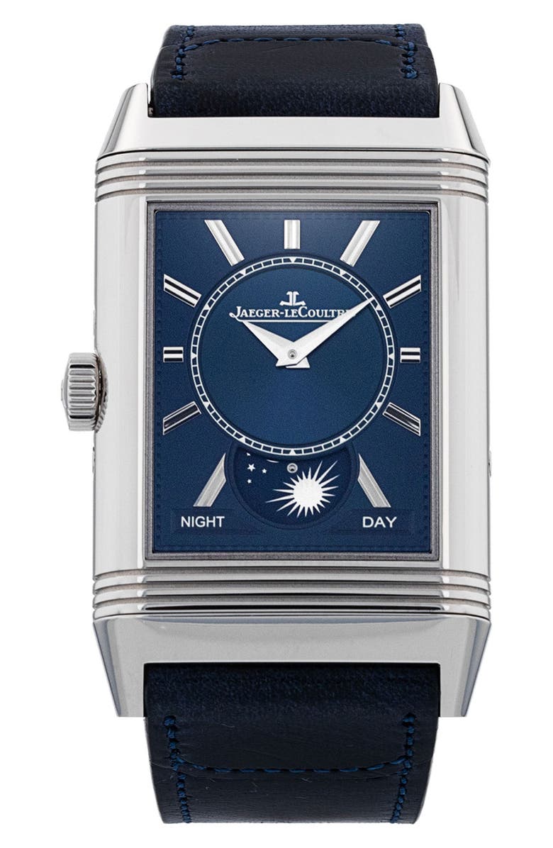 Watchfinder & Co. Jaeger-LeCoultre Preowned 2022 Reverso Tribute Duoface 3918420 Leather Strap Watch, 49.4mm x 29.9mm, Alternate, color, 