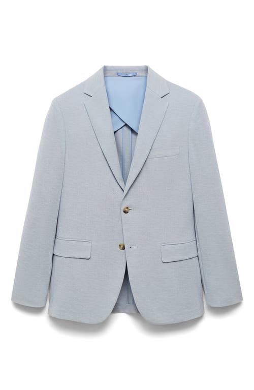 Mango Slim Fit Textured Cotton Blend Sport Coat In Sky Blue