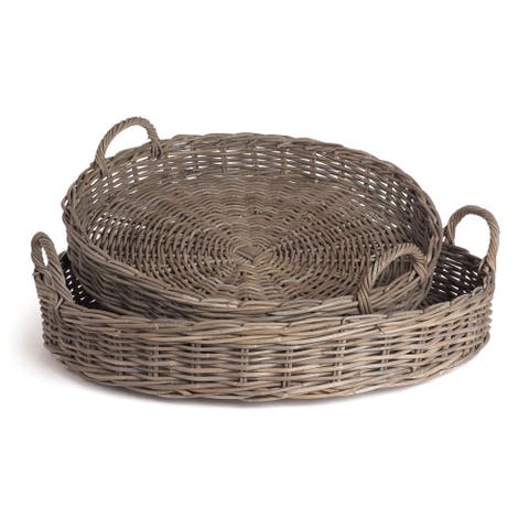 Normandy Extra Large Low Round Baskets Set of 2