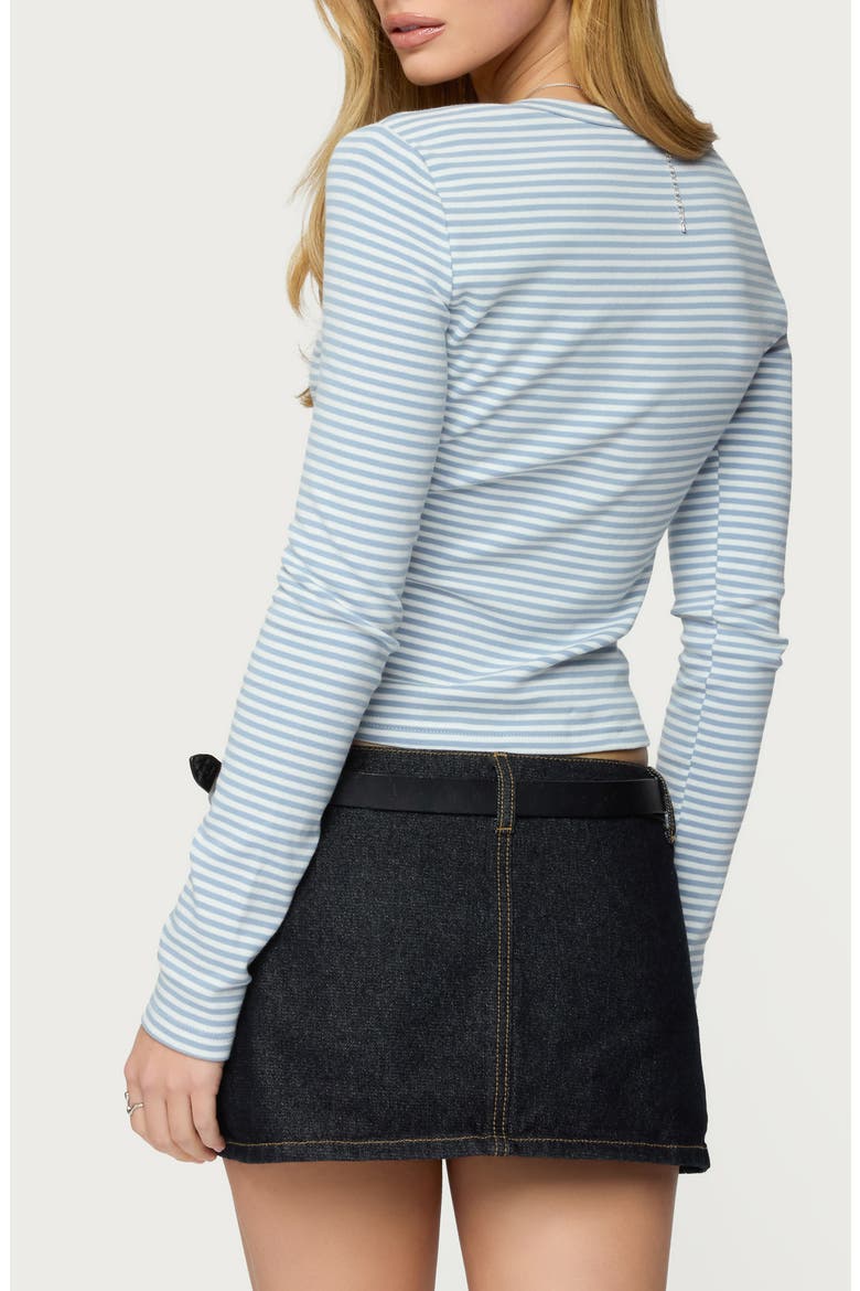 Jocelyn Stripe Stretch Cotton Top, Alternate, color, BLUE-AND-WHITE