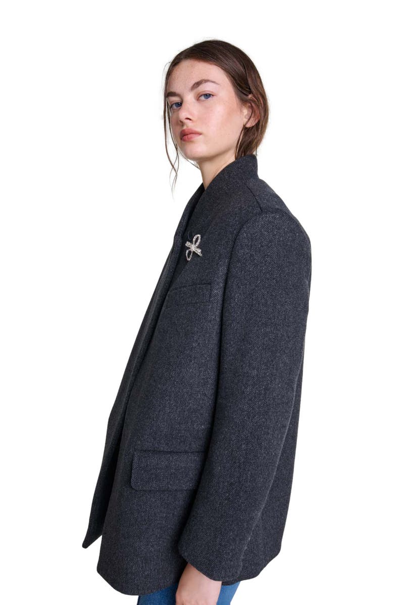 maje Cropped wool coat, Alternate, color,