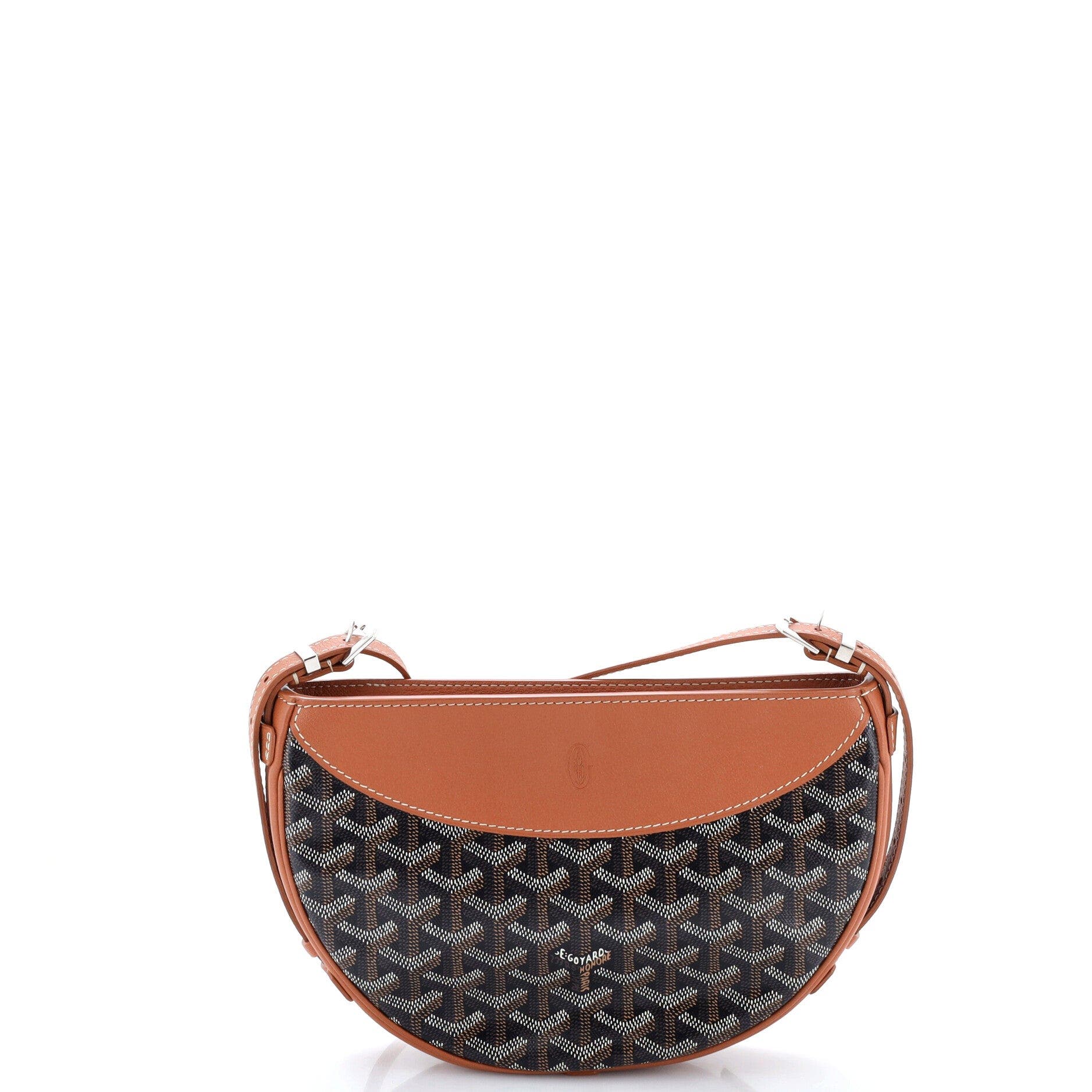 Hirondelle Shoulder Bag Coated Canvas and Leather, Main, color, Brown