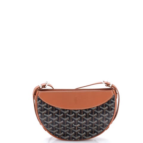 Hirondelle Shoulder Bag Coated Canvas and Leather