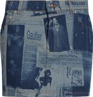 Jean Paul Gaultier Newspaper Print Denim Miniskirt