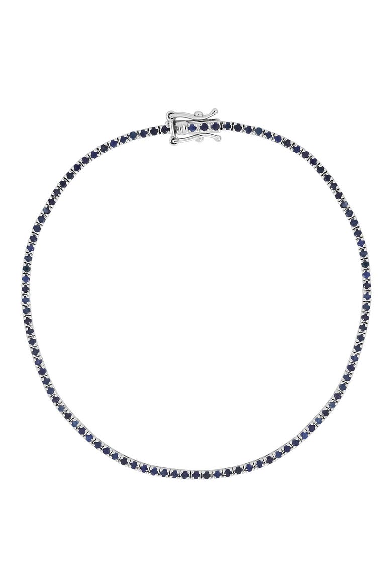 18k Gold El Mar Sapphire Tennis Bracelet, Main, color, 18KW