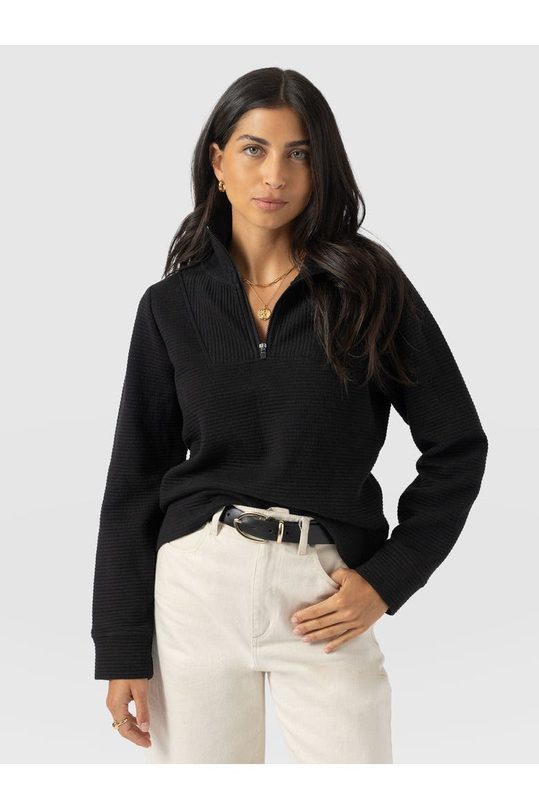 Halsey Quarter Zip, Main, color, Black Ottoman