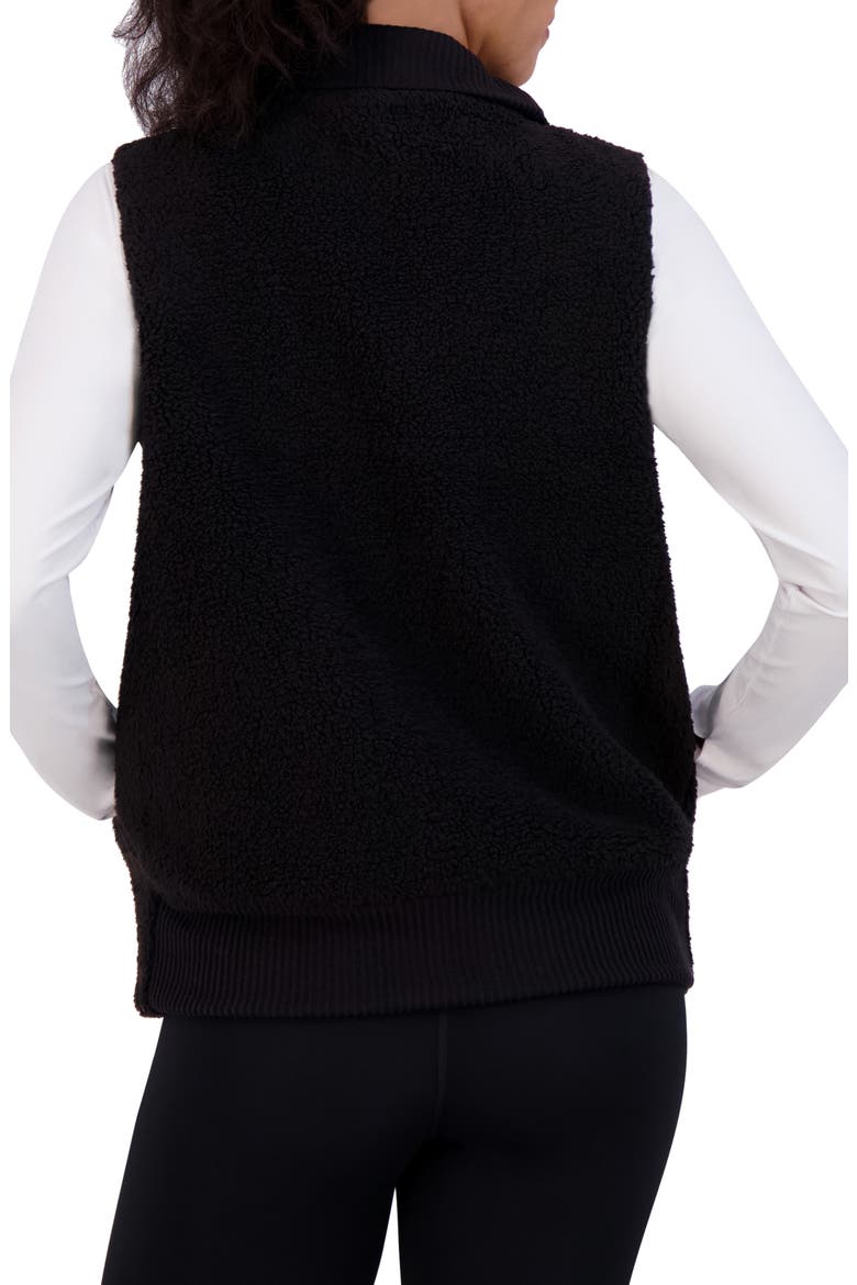 Mixed Fleece Vest, Alternate, color, BLACK