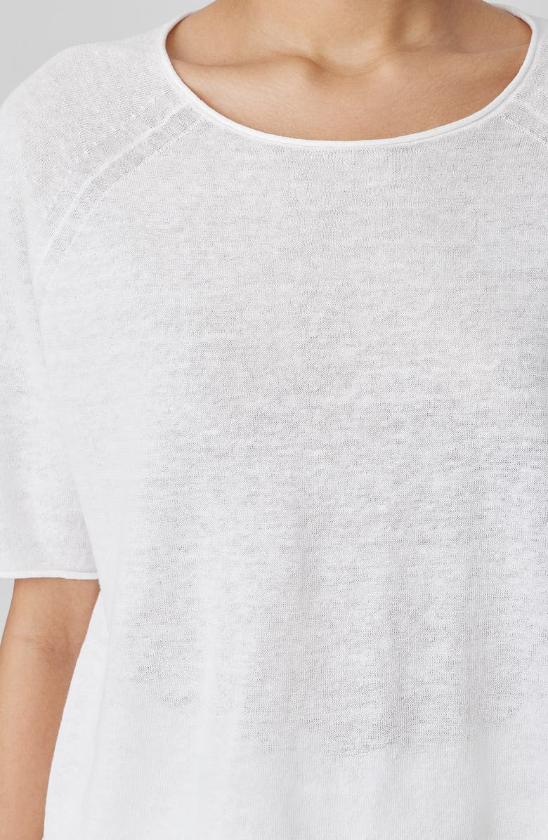 Eileen Fisher Rolled Edge Linen Blend Sweater, Alternate, color,