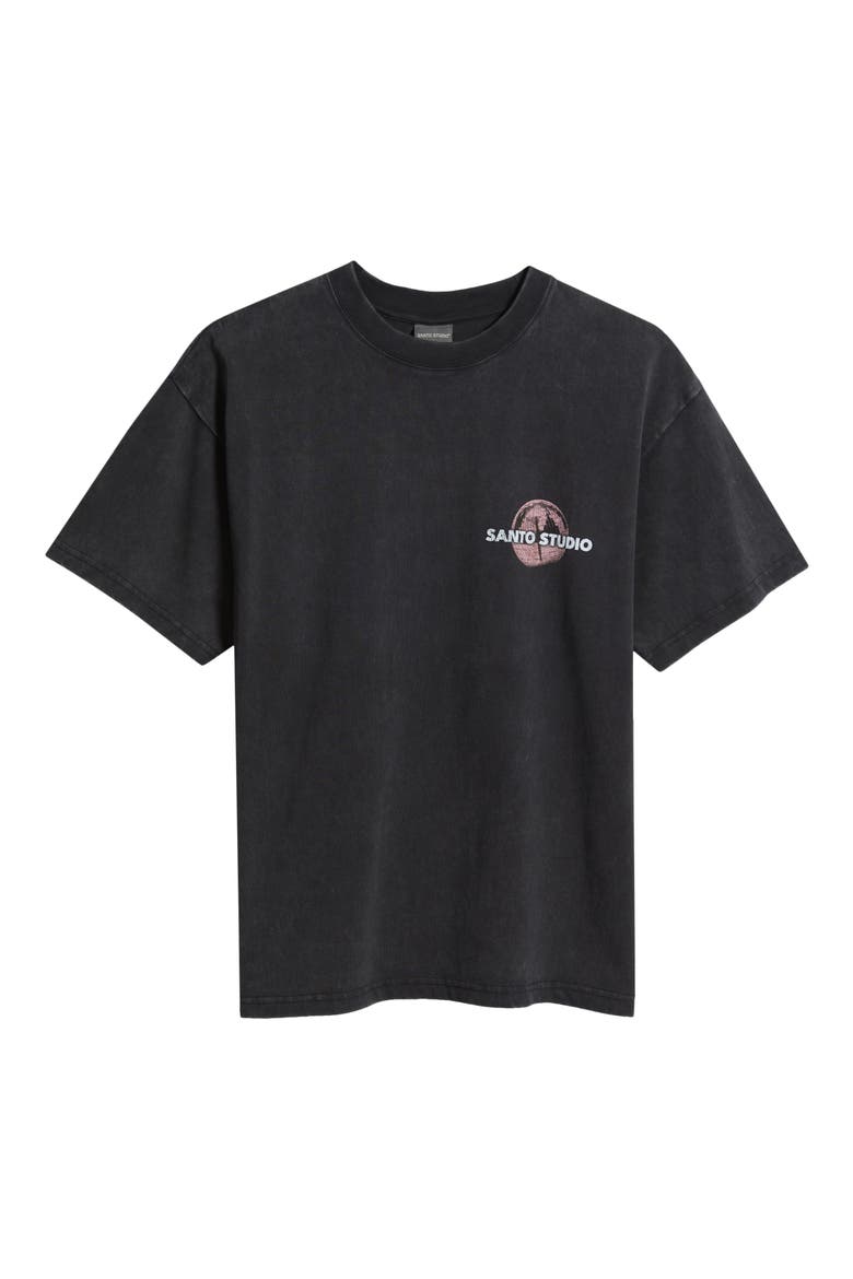 Disco Ball Typeface Cotton Graphic T-Shirt, Alternate, color, BLACK FADE