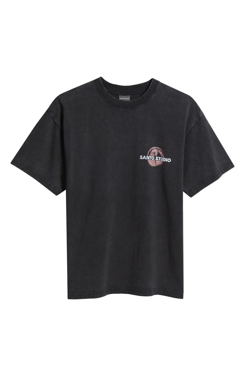 SANTO STUDIO Disco Ball Typeface Cotton Graphic T-Shirt, Alternate, color, Black Fade