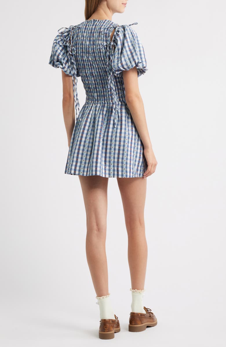 Damson Madder Becca Organic Cotton Bubble Minidress, Alternate, color, Navy