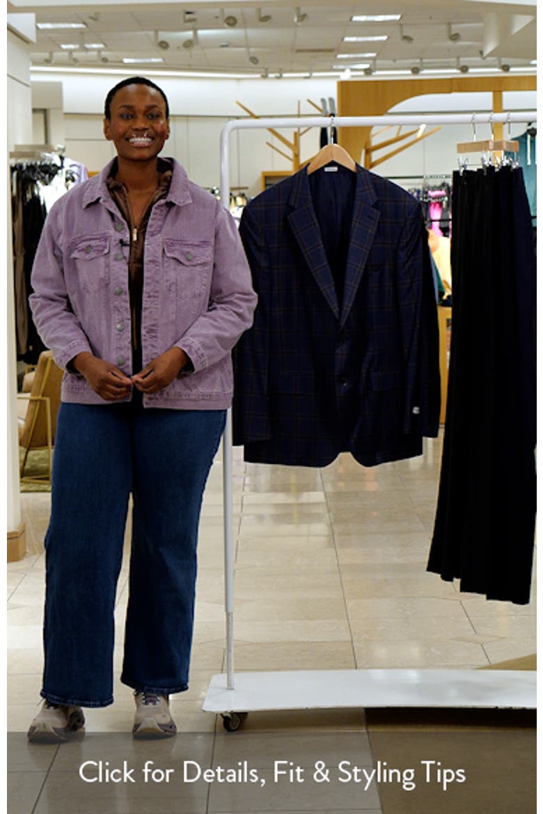 Flynn Classic Fit Navy & Brown Plaid Wool Sport Coat video
