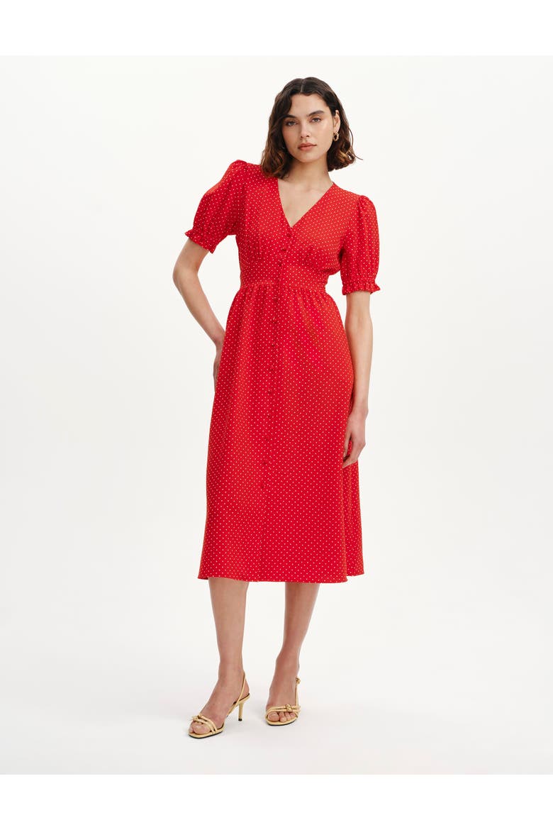 Petite Samantha Midi Dress, Alternate, color, Red Spot