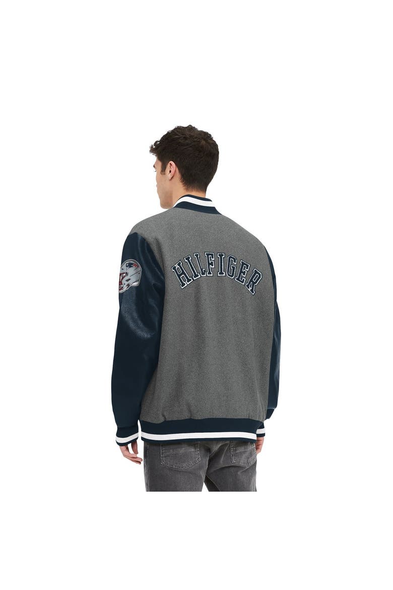 Men's Tommy Hilfiger  Heather Gray/Navy New England Patriots Gunner Full-Zip Varsity Jacket, Alternate, color, Heather Gray