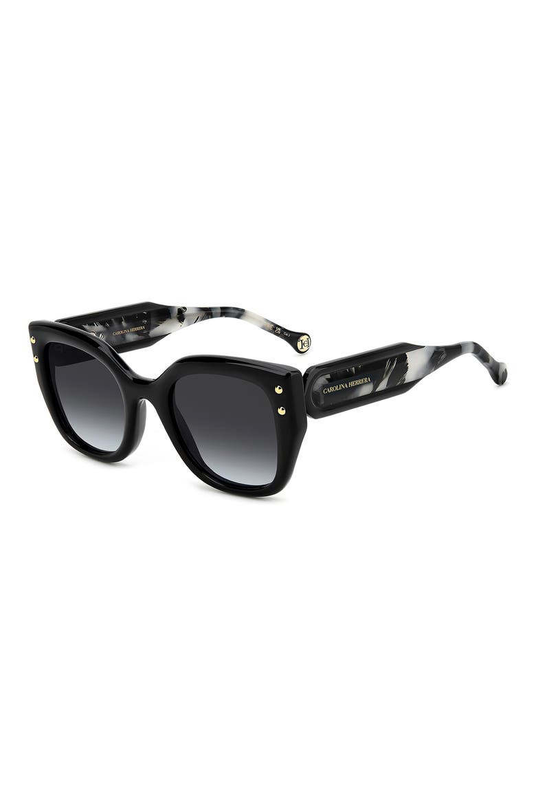 51mm Gradient Square Sunglasses, Alternate, color, BLACK/ DARK GREY SF