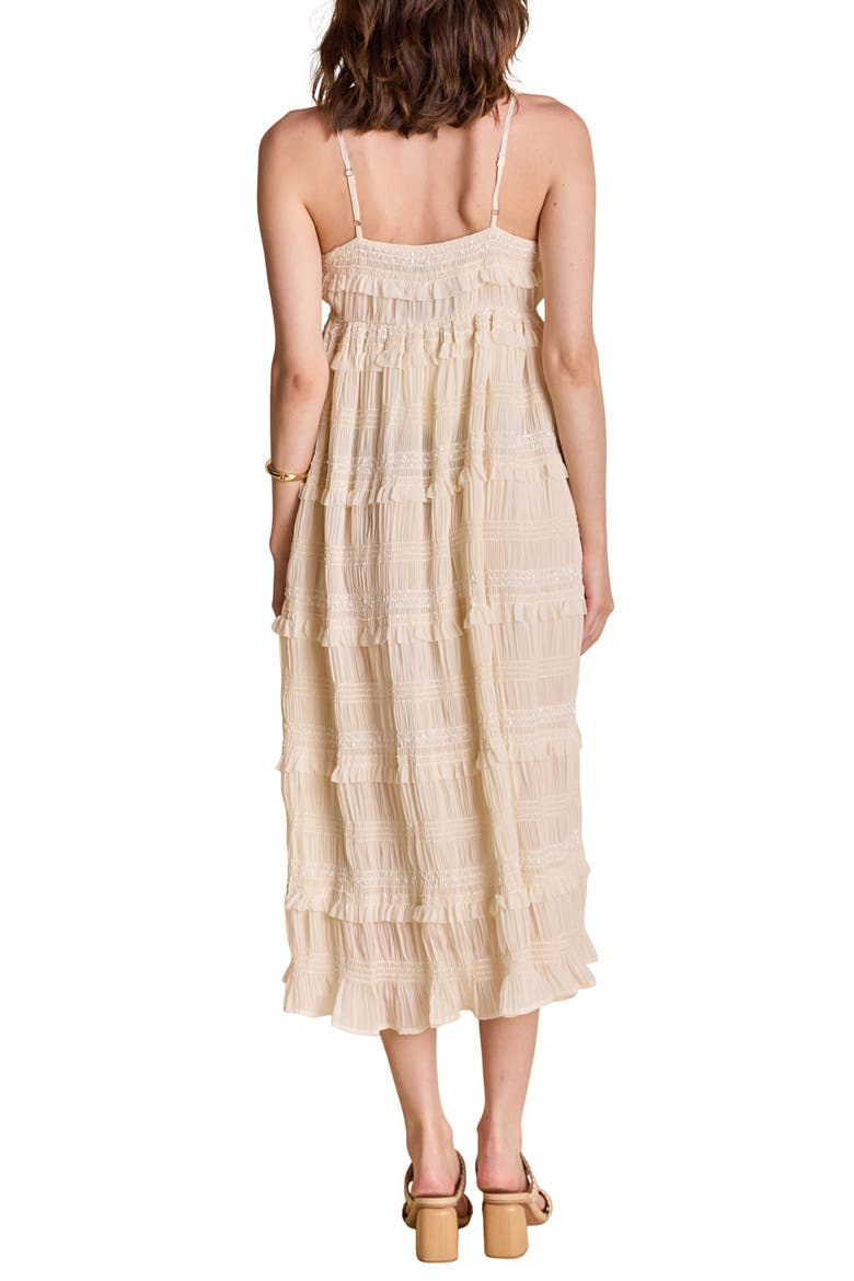 Smocked Ruffle Sleeveless Maxi Dress, Alternate, color, CREAM