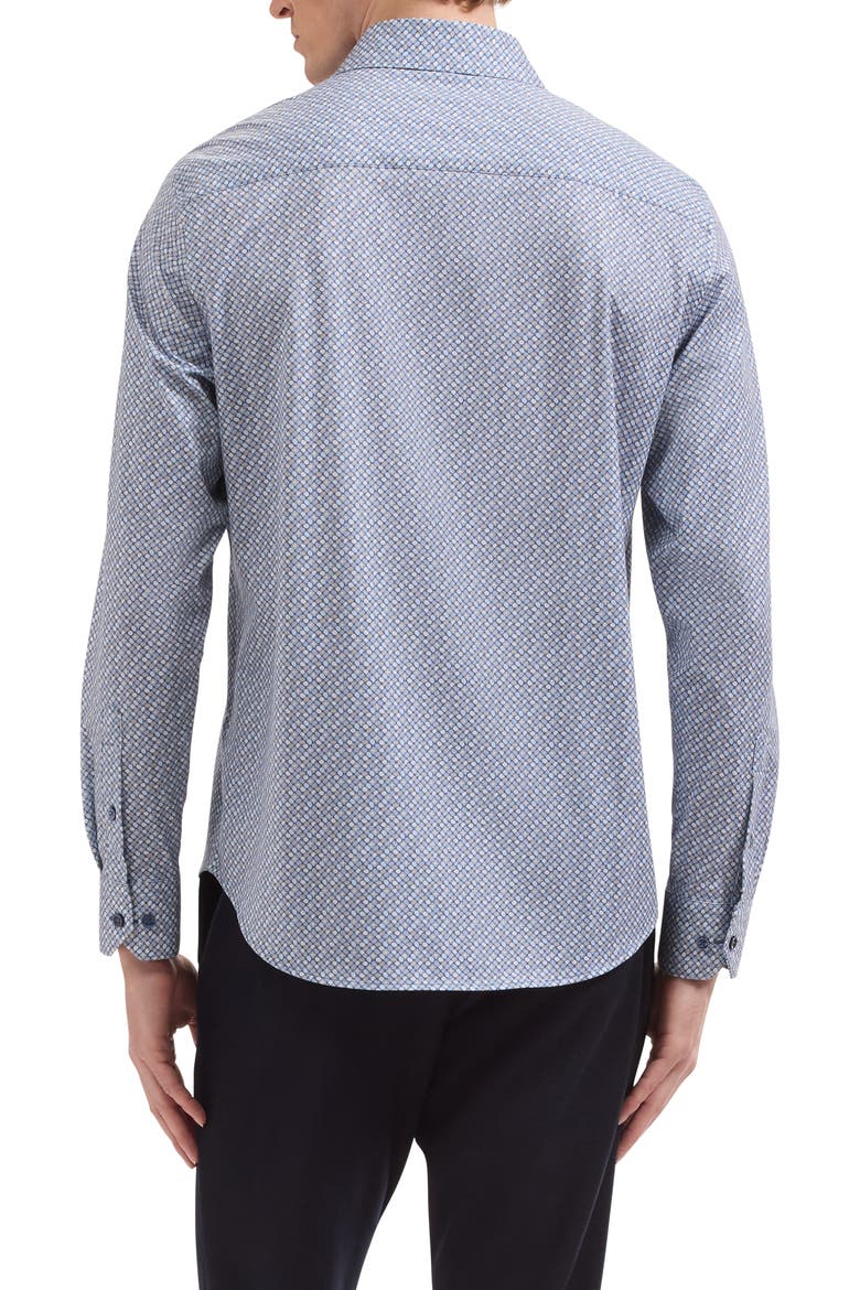 James OoohCotton® Print Button-Up Shirt, Alternate, color, MARINE BLUE