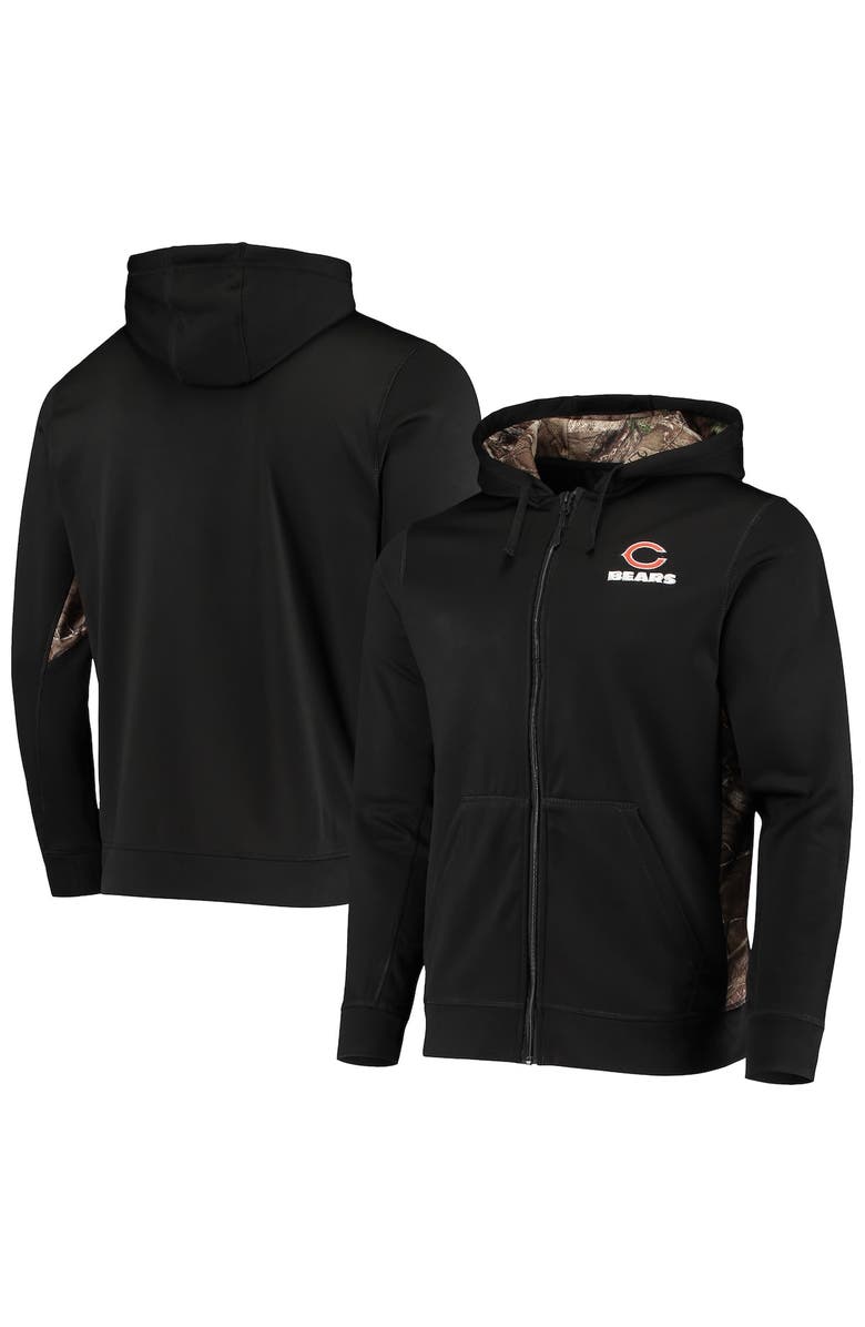 DUNBROOKE Men's Dunbrooke Black/Realtree Camo Chicago Bears Decoy Tech Fleece Full-Zip Hoodie, Main, color, Black