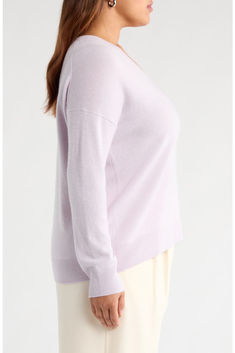 Cashmere V-Neck Sweater, Alternate, color, PURPLE EVENING