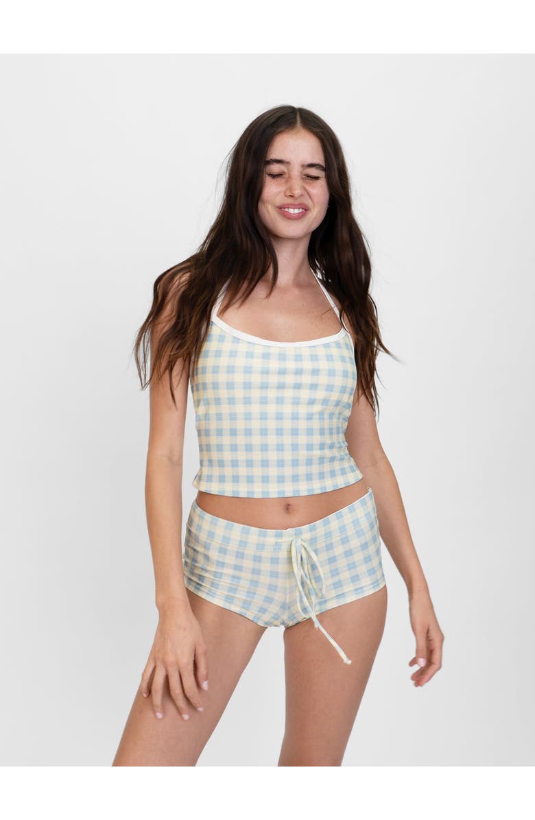 Oddli Tankini Top, Alternate, color, Light Blue Plaid