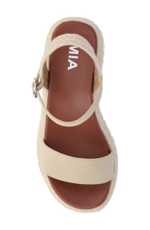 Mia Yanis Ankle Strap Platform Wedge Sandal In Sand