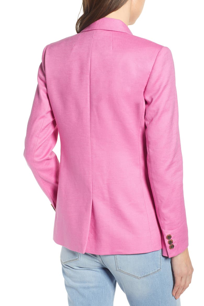 Parke Stretch Linen Blend Blazer, Alternate, color, VIVID FUCHSIA
