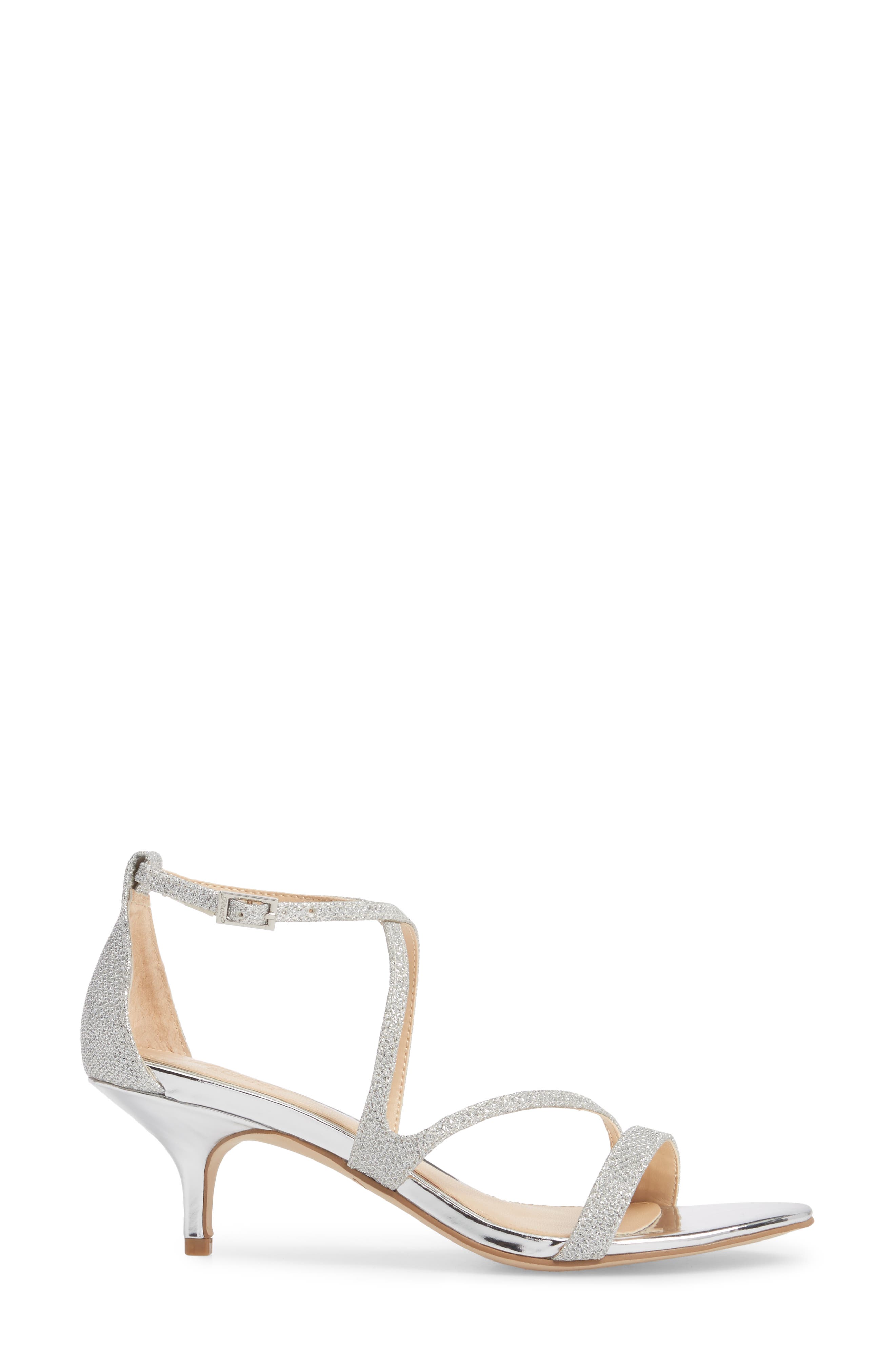 Gal Glitter Kitten Heel Sandal, Alternate, color, SILVER GLITTER FABRIC