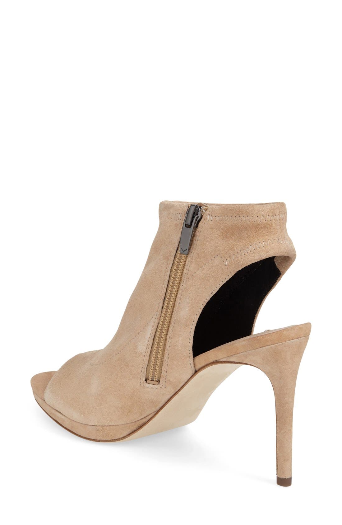 'Seraphina' Peep Toe Sandal, Alternate, color, LIGHT CAMEL SUEDE