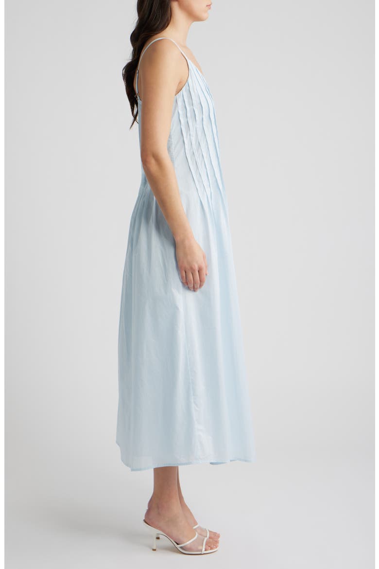 Cami Pintuck Cotton Midi Dress, Alternate, color, ICE WATER
