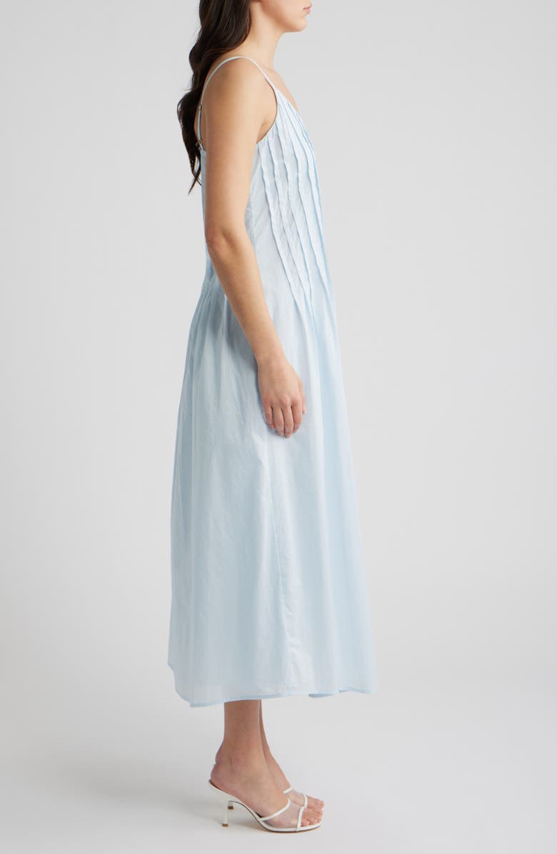 Parker Cami Pintuck Cotton Midi Dress, Alternate, color, Ice Water