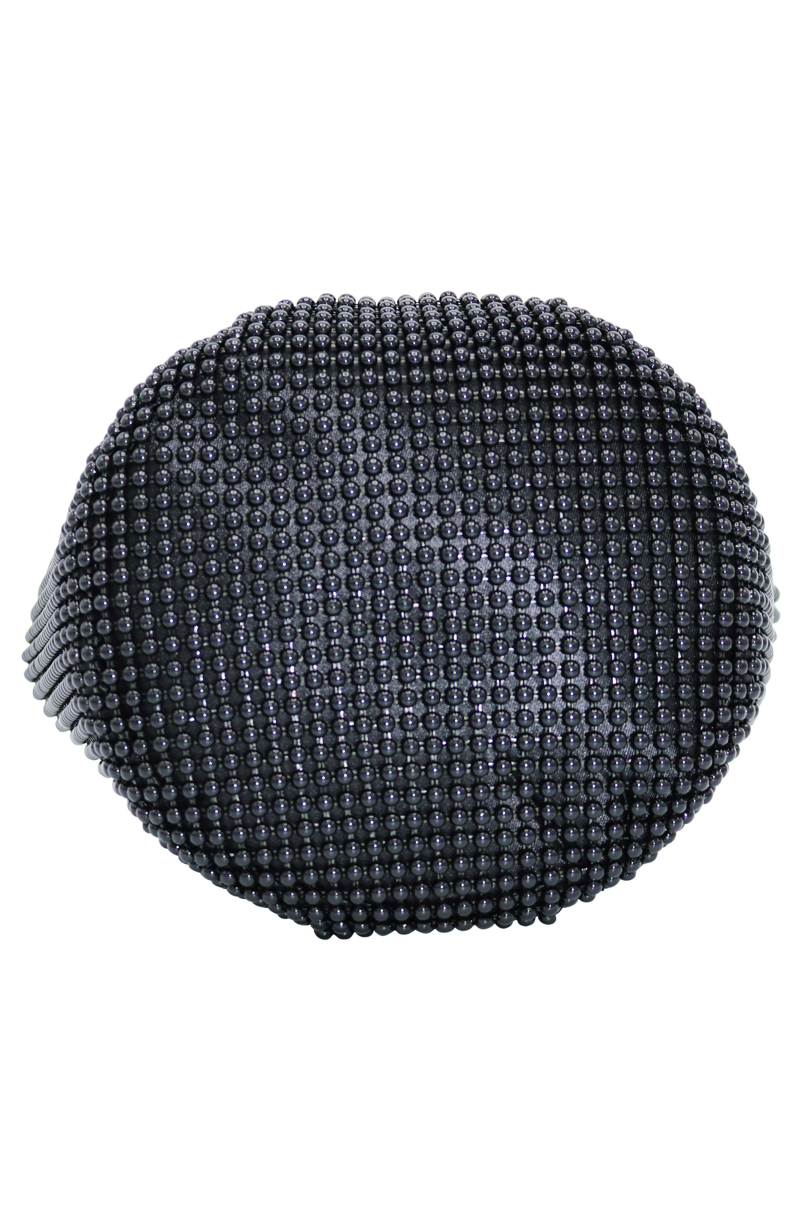 Olga Berg Bianca Mesh Bucket Bag, Alternate, color, Black