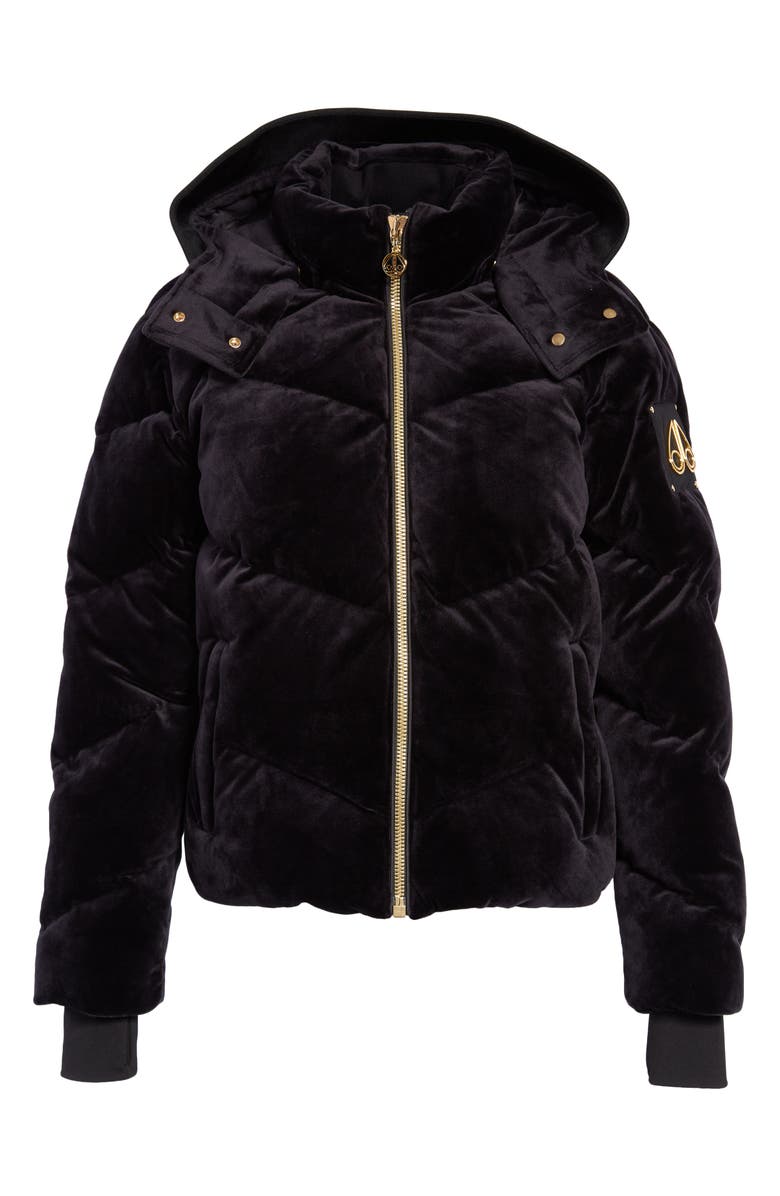 Moose Knuckles Seville Down Velvet Puffer Jacket, Alternate, color,