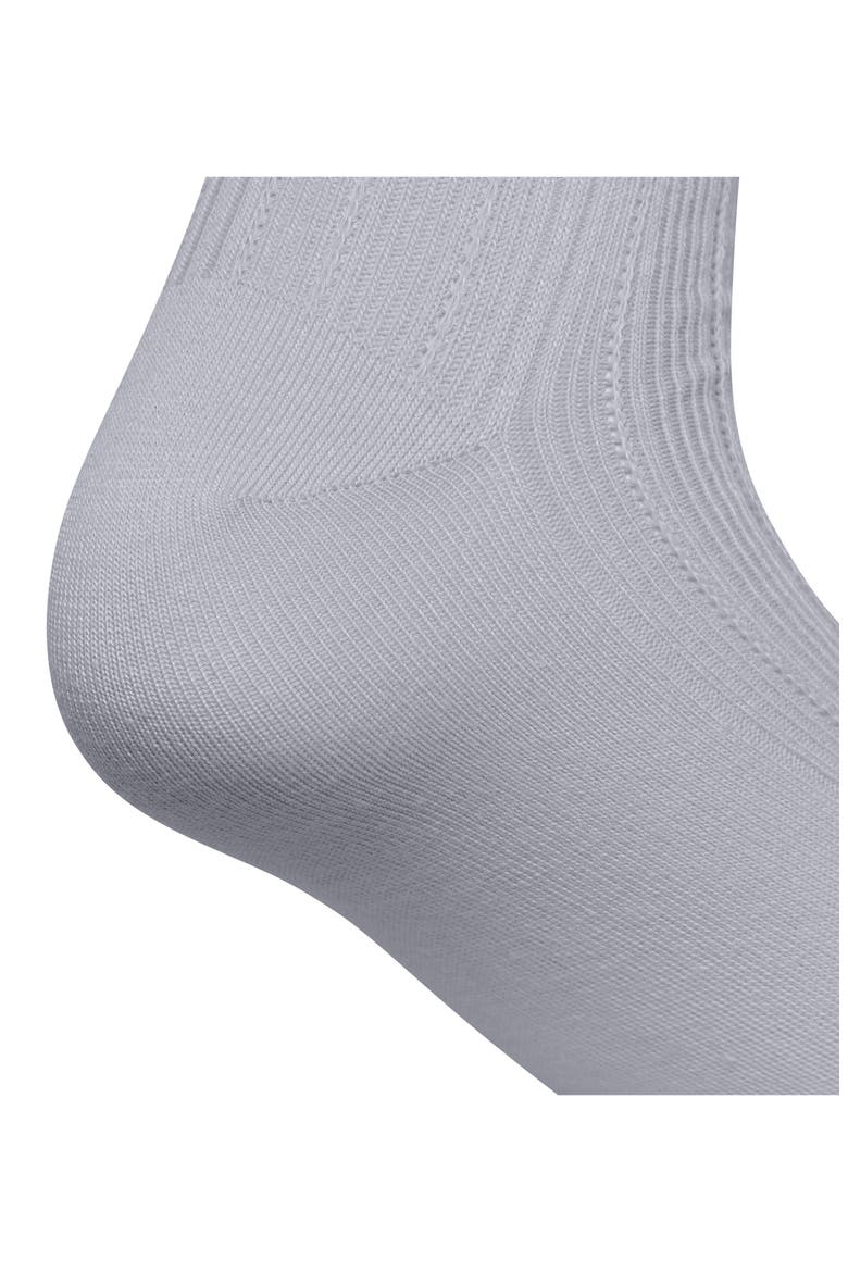3-Stripe Superlite Quarter Length Socks, Alternate, color, HEATHER GREY/ WHITE/ GLOW BLUE
