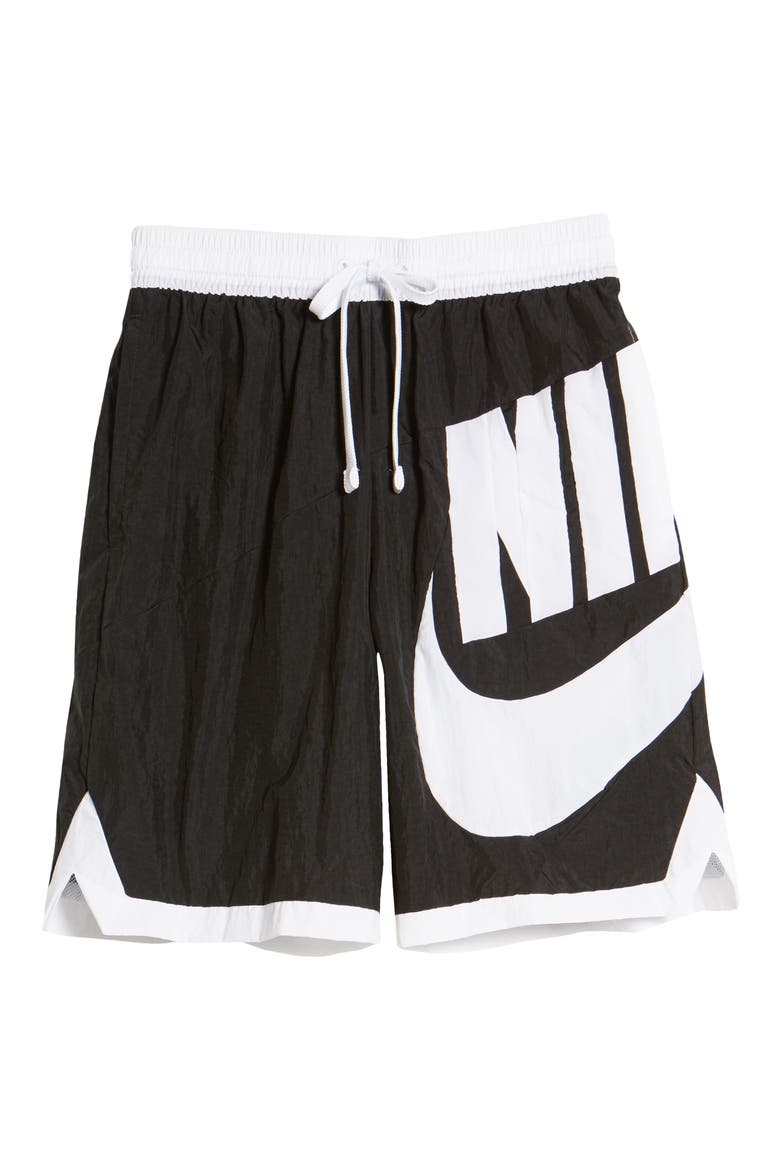 Dri-FIT Throwback Futura Nylon Athletic Shorts, Alternate, color, BLACK/ BLACK/ WHITE/ WHITE