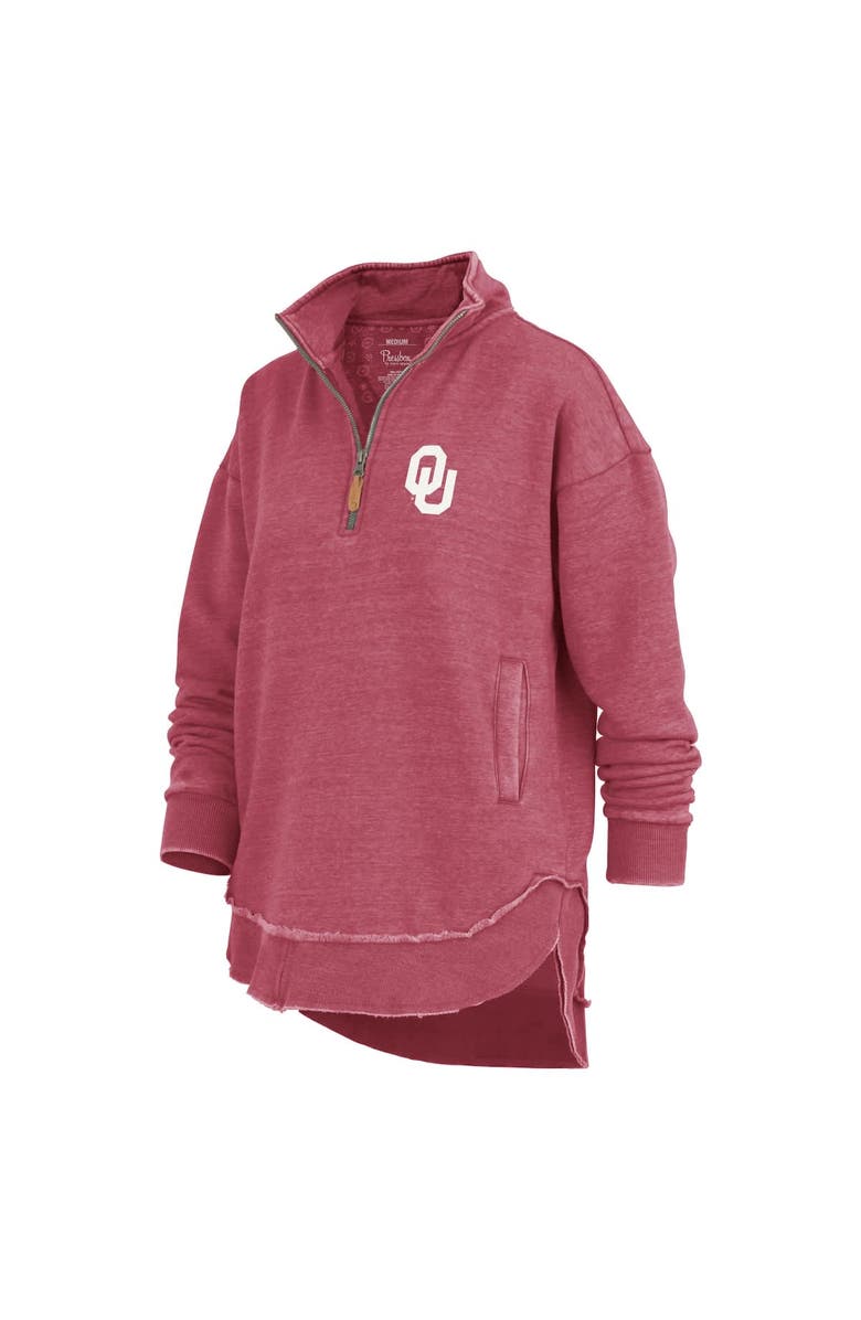 PRESSBOX Women's Pressbox Crimson Oklahoma Sooners Northfork Sojourn Poncho Quarter-Zip Sweatshirt, Alternate, color, Crimson