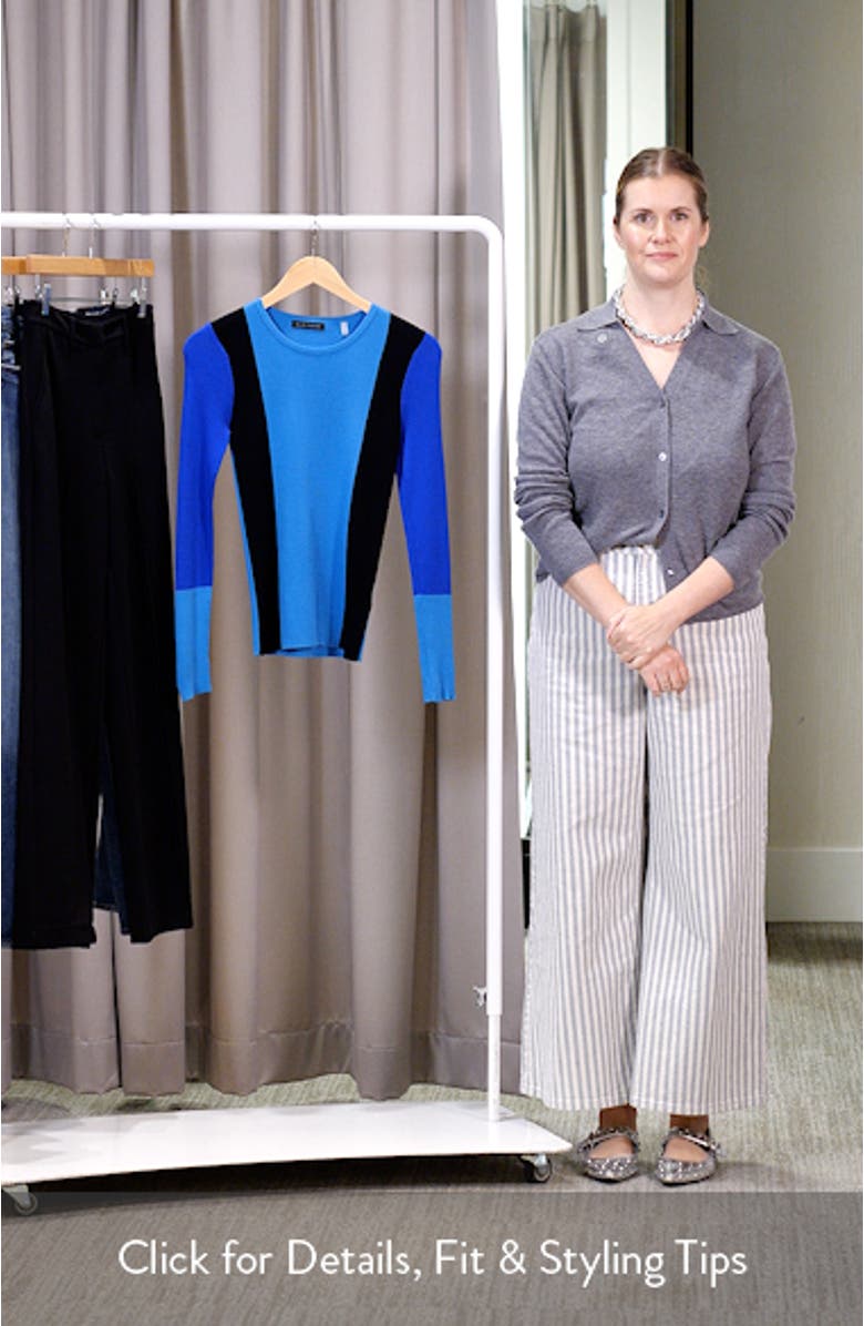 The Delia Colorblock Rib Sweater, sales video thumbnail
