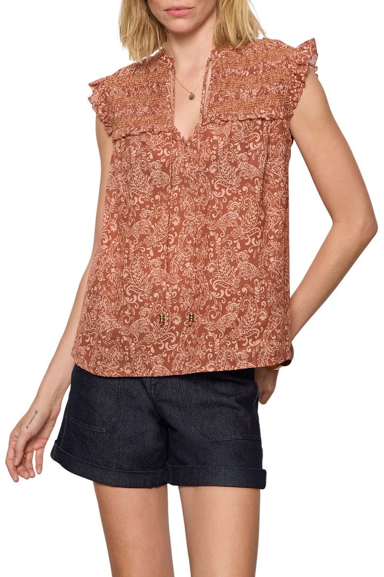 Free Feeling Paisley Top, Alternate, color, IVORY/ MOSAIC CLAY