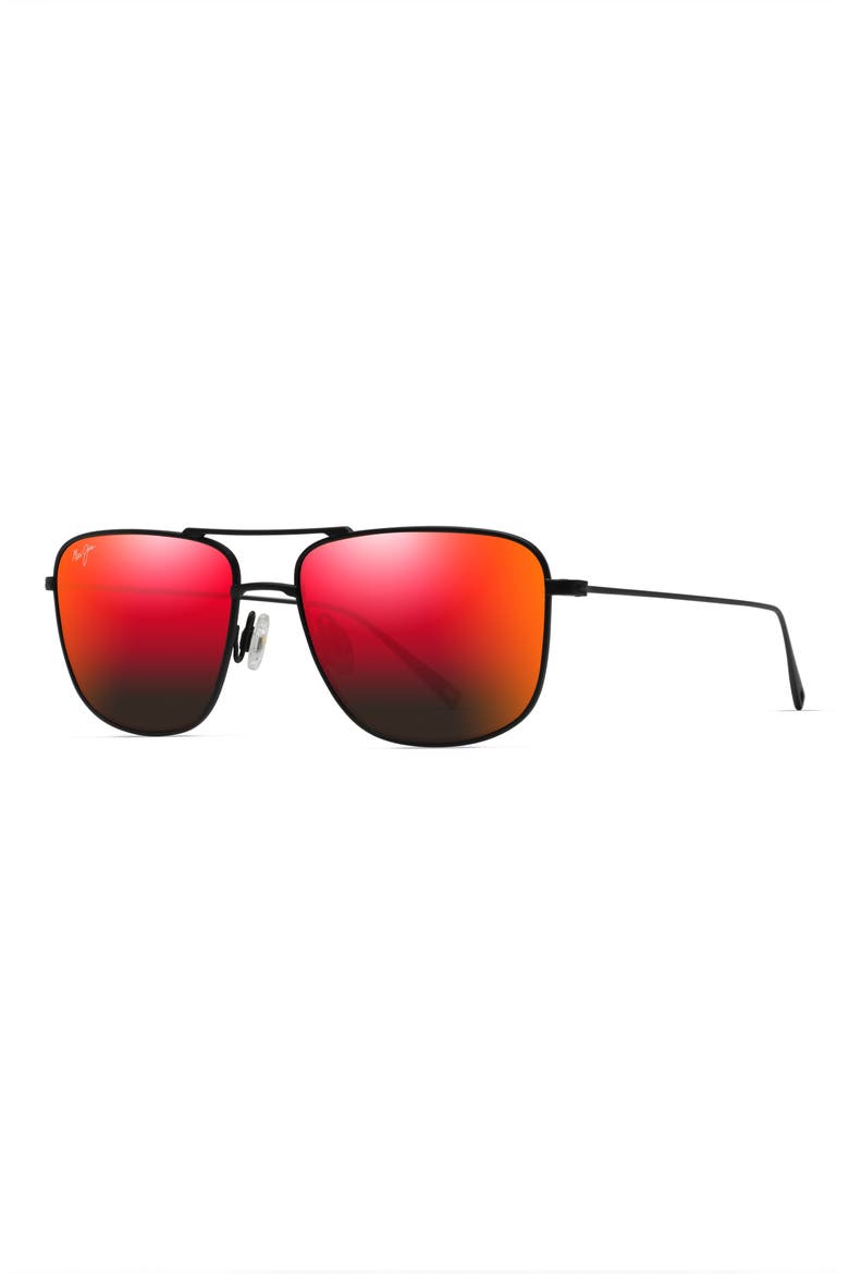 Mikioi 54mm PolarizedPlus2® Aviator Sunglasses, Alternate, color, MATTE BLACK