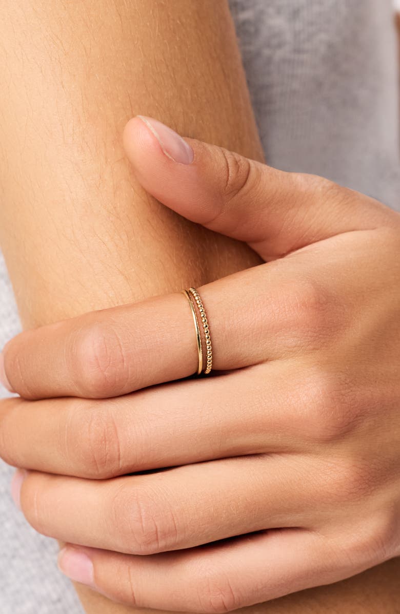 Ana Luisa Gold Band Ring - Gold Bead Ring Set, Alternate, color, Gold