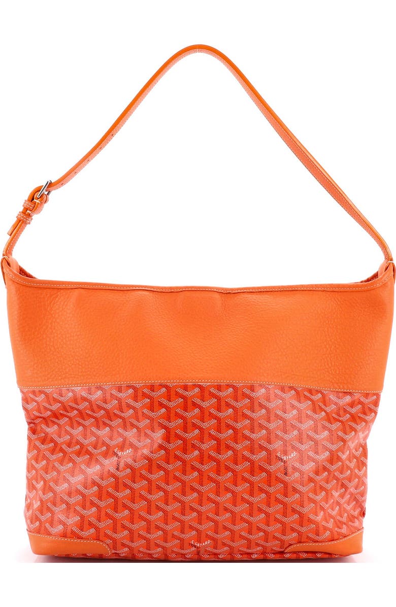 Pre-Owned Goyard Grenadine Hobo Coated Canvas with Leather, Alternate, color, Orange
