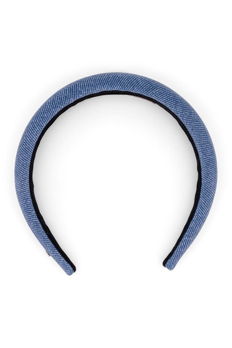 Aurore Boreales Washed Denim Leather headband, Alternate, color, Denim blue