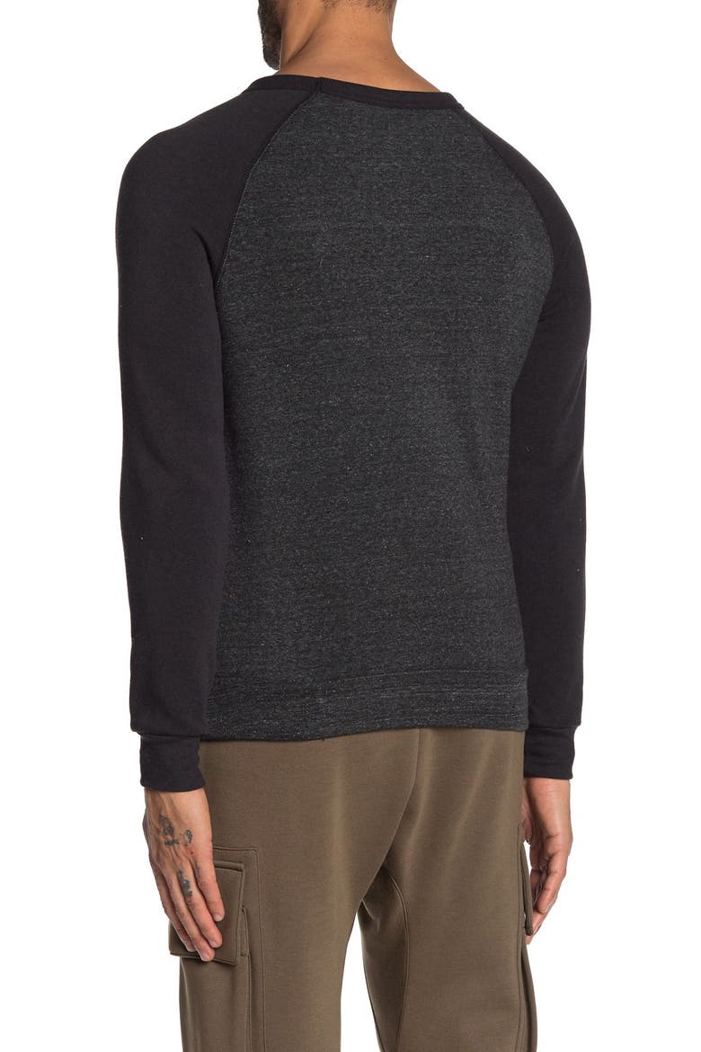 'The Champ' Trim Fit Colorblock Sweatshirt, Alternate, color, ECBLACK/ECOTRBK