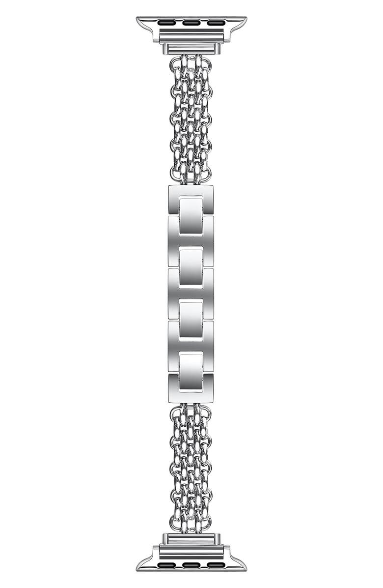 Posh Tech Sylvie Apple Watch<sup>®</sup> Bracelet Watchband, Main, color, Silver