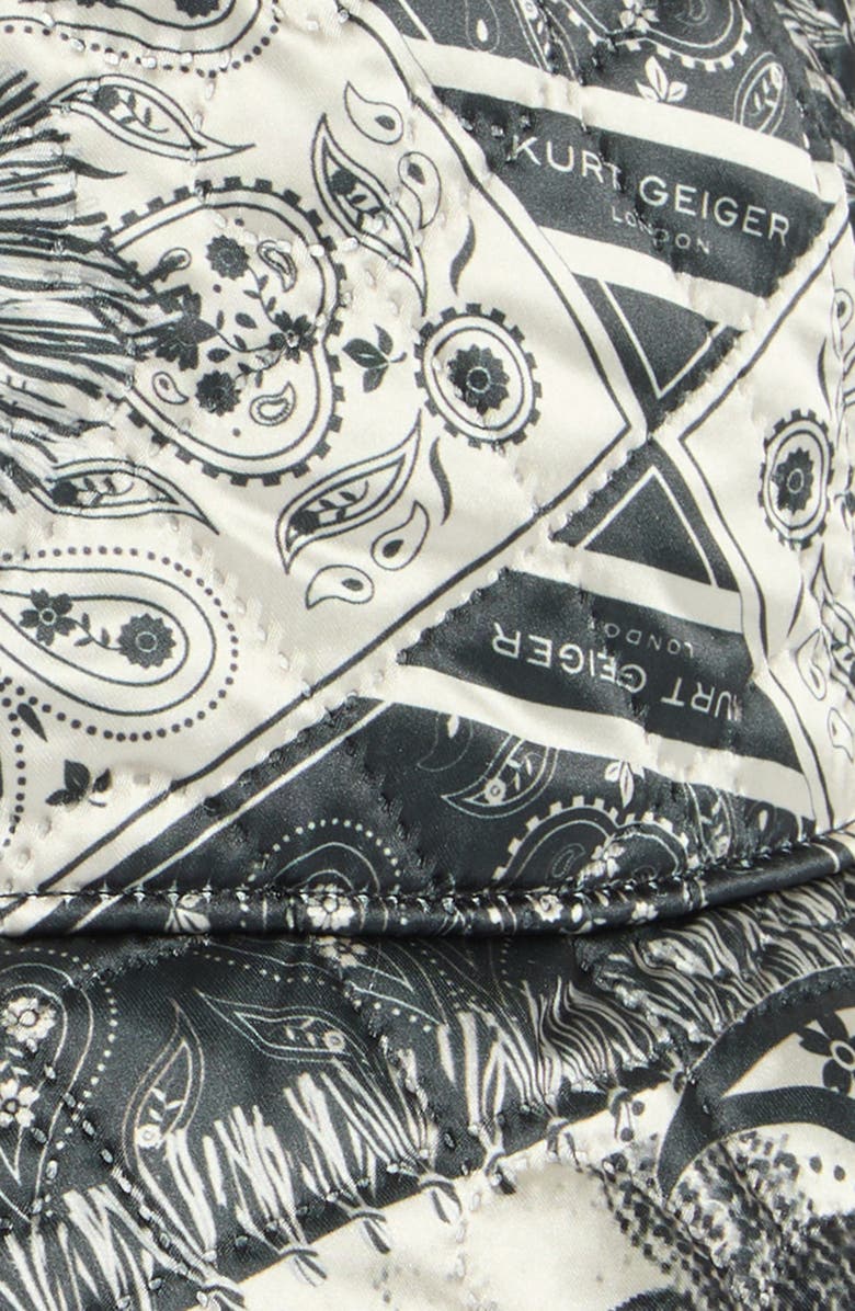 Kurt Geiger London Bandana Print Quilted Bucket Hat, Alternate, color, Black