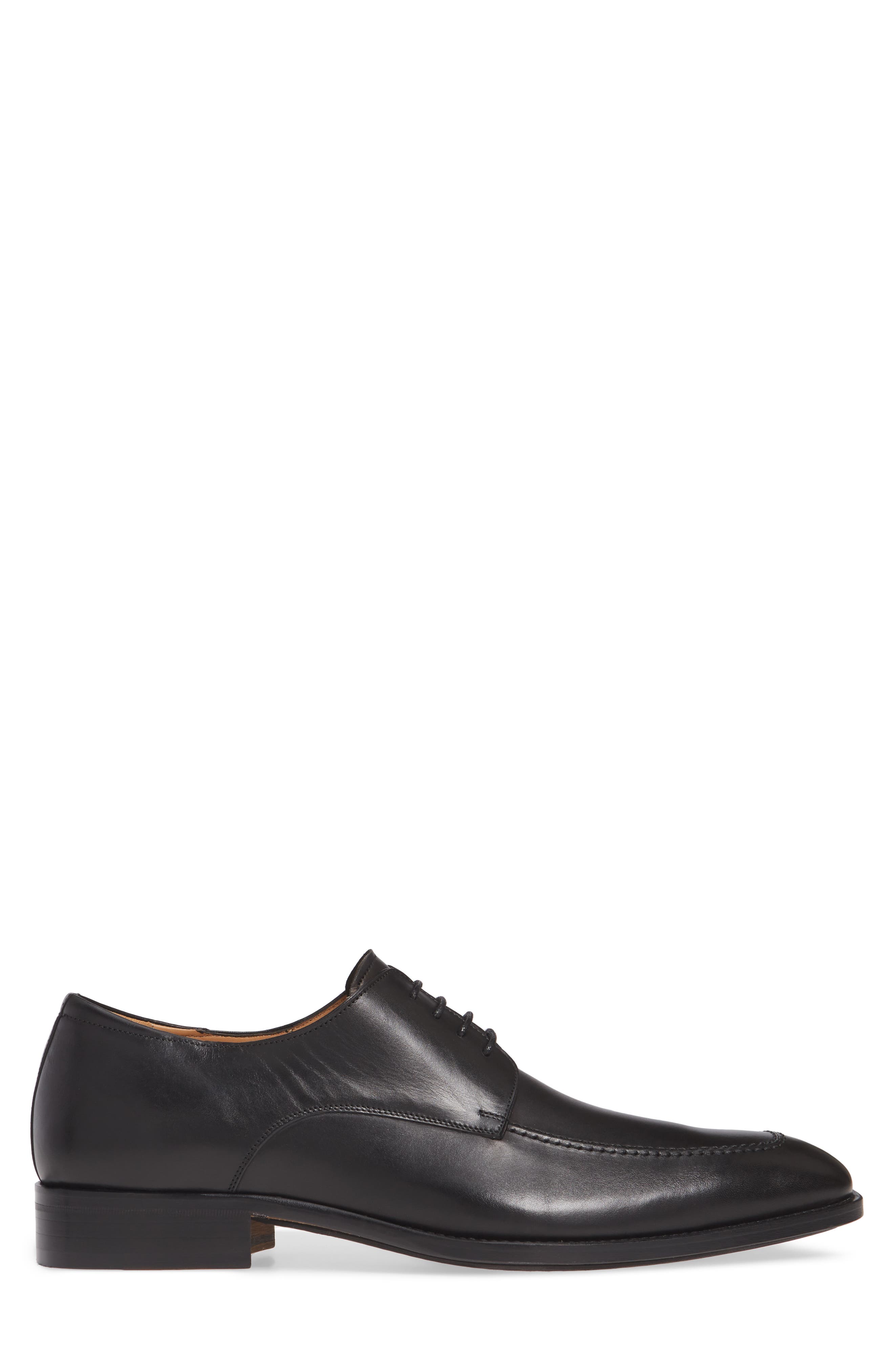 Mezlan Moc Toe Derby, Alternate, color, Black Leather