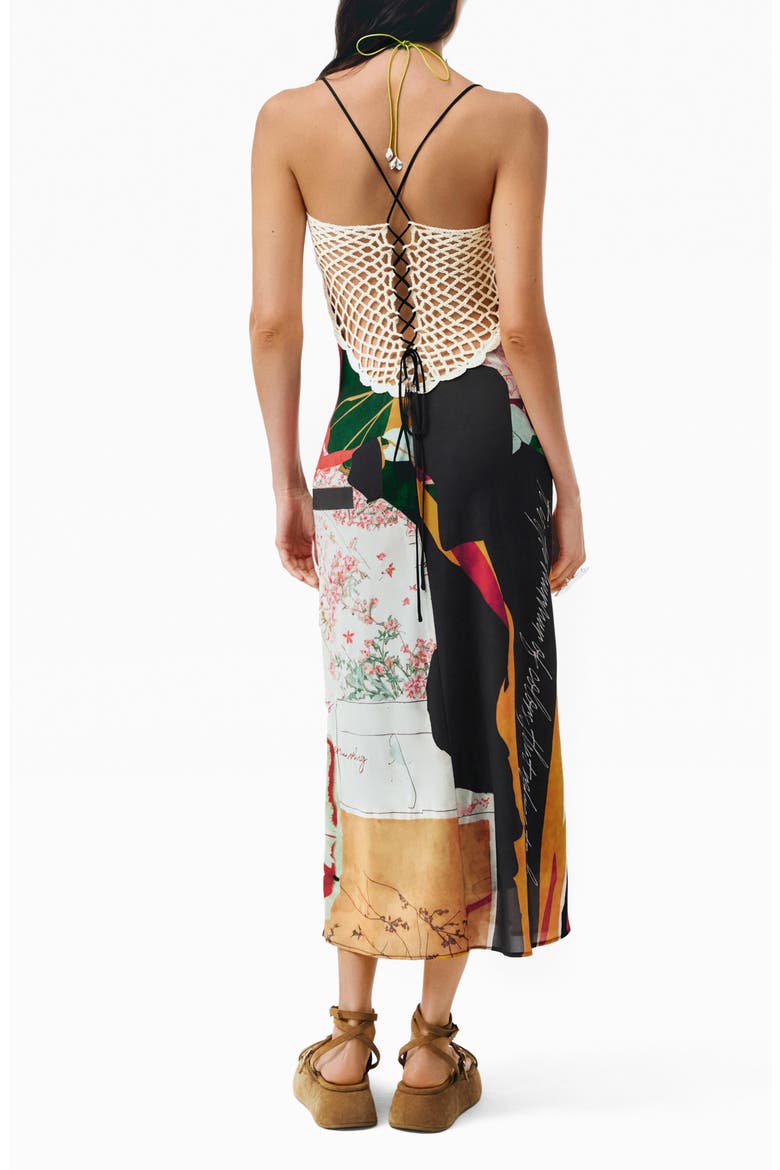 Patchwork Print Knit Maxi Dress, Alternate, color, BLACK