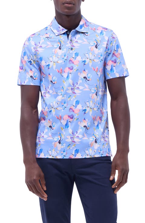 Hendrix Digital Floral Print Pima Cotton Polo